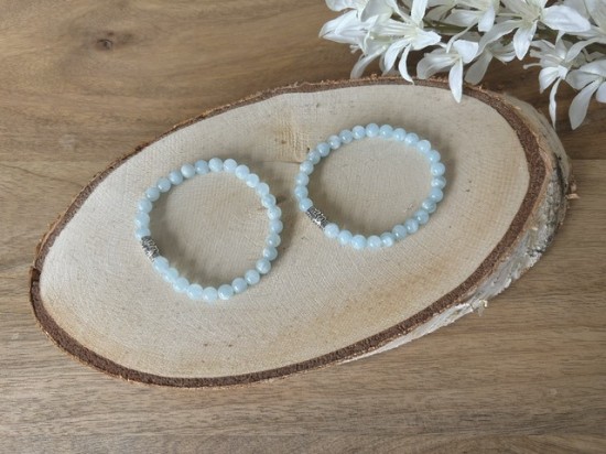 Blauwe calciet armband 6mm 2