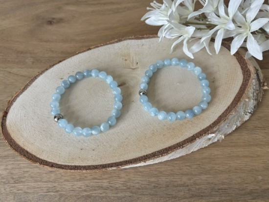 Blauwe calciet armband 8mm