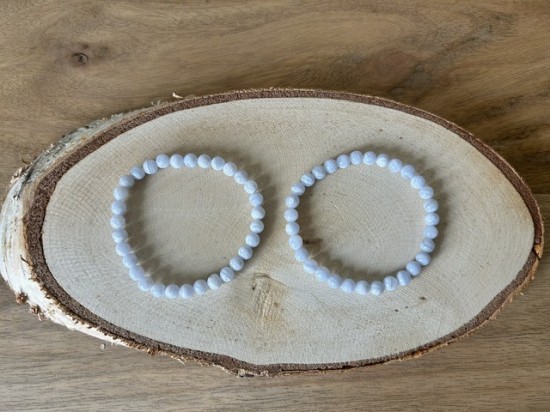 Blauwe chalcedoon armband 6mm