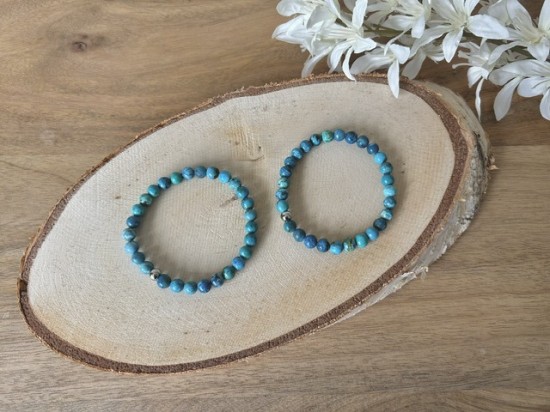 Blauwe opaal armband 6mm