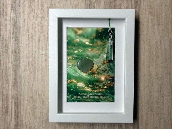 Groene aventurijn in lijst 13x18