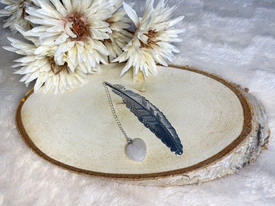 Boekenlegger rozenkwarts hartje