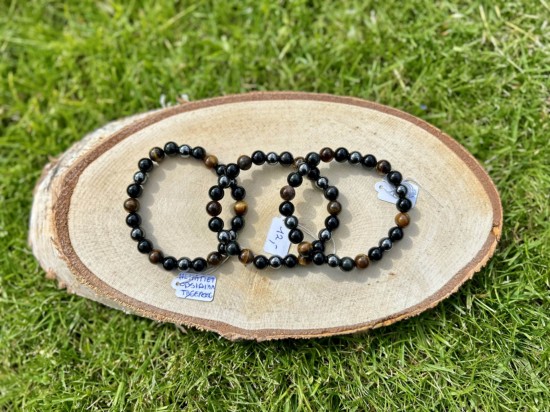 Hematiet/Obsidiaan/Tijgeroog armband