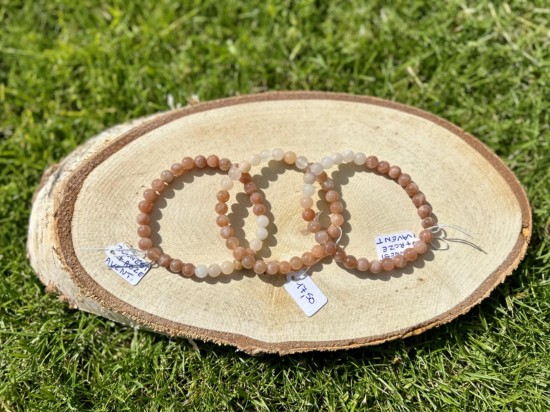 Zonnesteen/Roze aventurijn armband