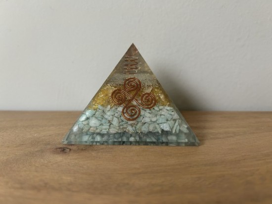 Orgonite piramide amazoniet-citrien