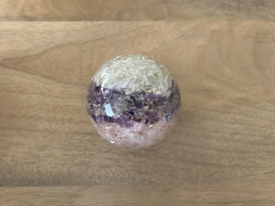 Orgonite bol gouden driehoek 2