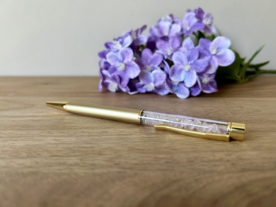 Pen edelsteenchips rozenkwarts