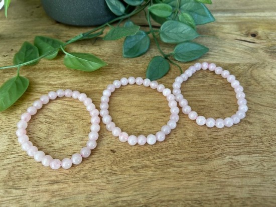 Rozenkwarts armband 6mm