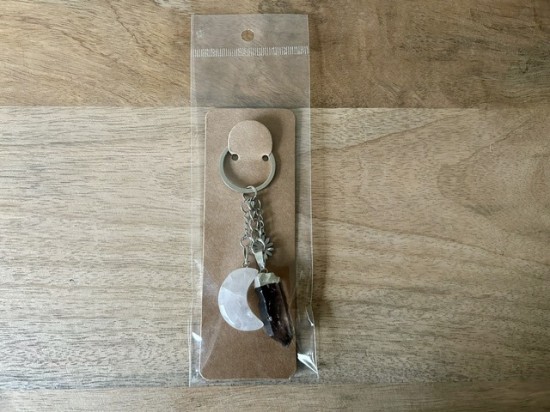 Sleutelhanger bescherming bergkristal rookkwarts