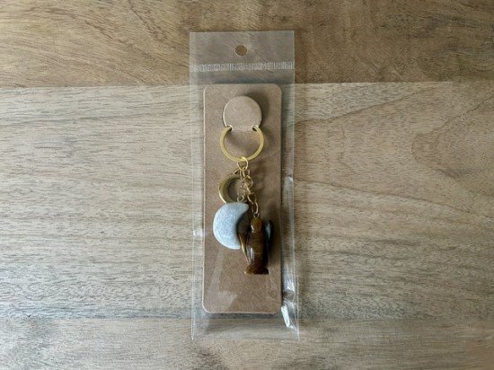 Sleutelhanger bescherming maansteen tijgeroog