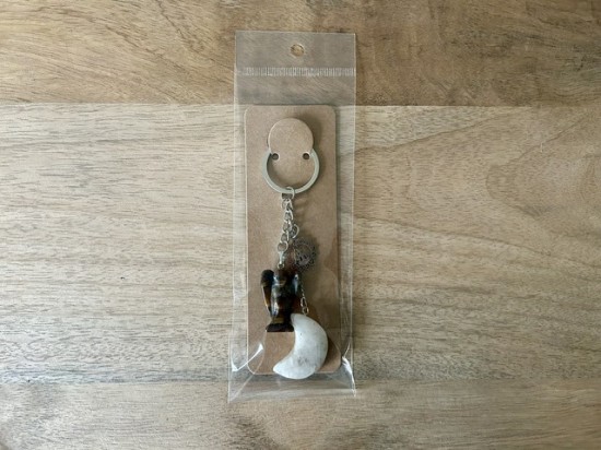 Sleutelhanger bescherming maansteen tijgeroogengel