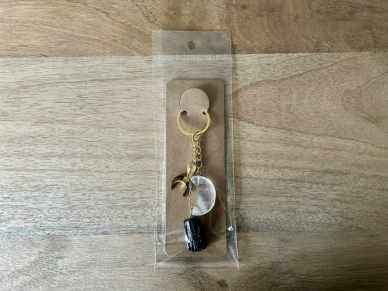 Sleutelhanger bescherming toermalijn bergkristal